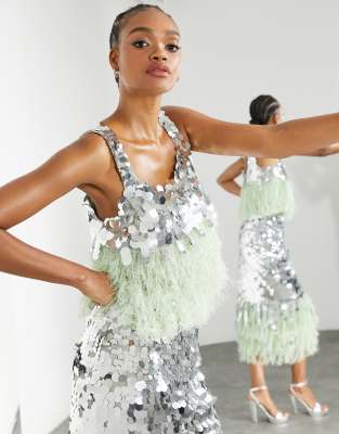 asos sequin crop top