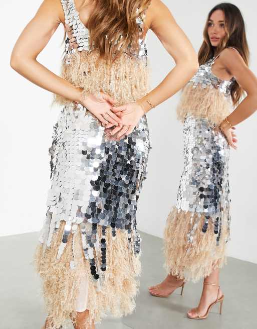 Big sequin 2025 midi skirt