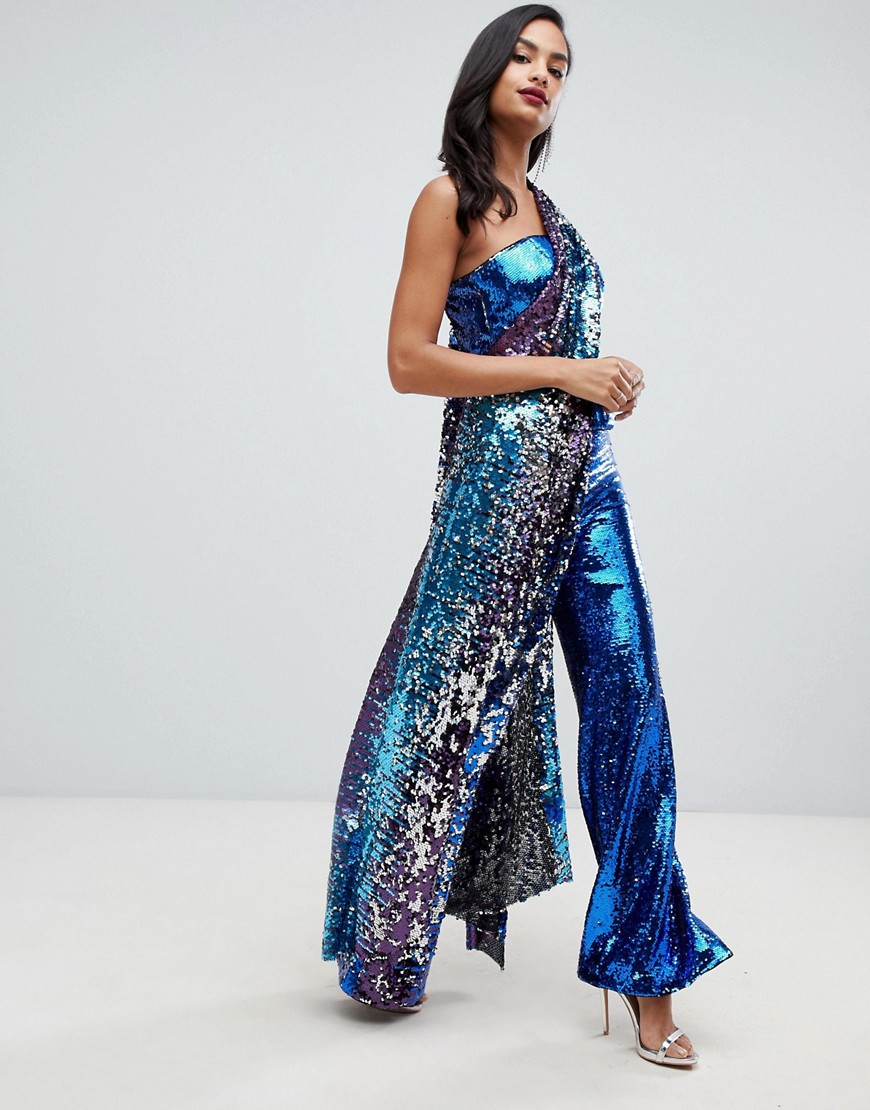 ASOS EDITION patched ombre sequin trouser-Multi