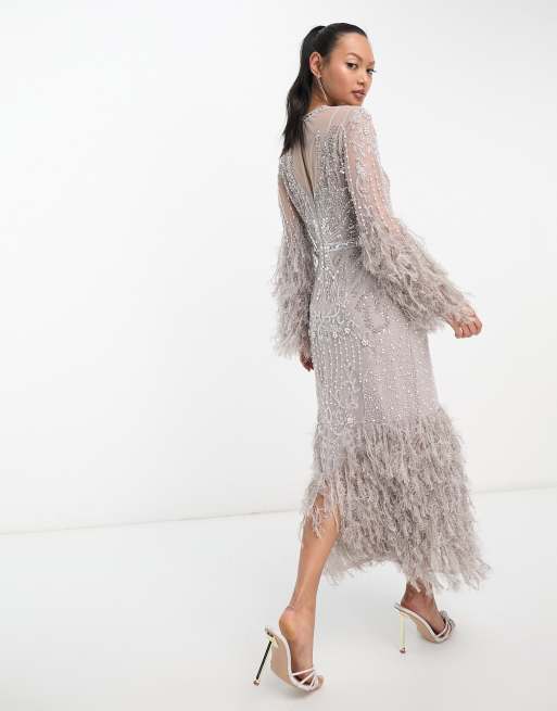 Asos 2024 feather dress