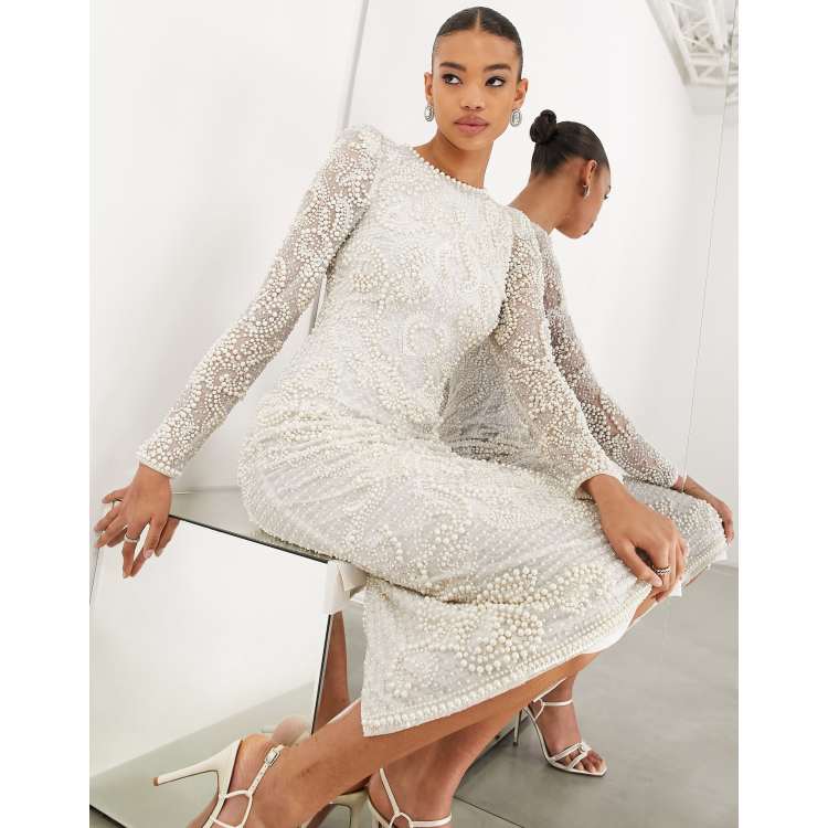 Ivory Pearl Embellished Gown