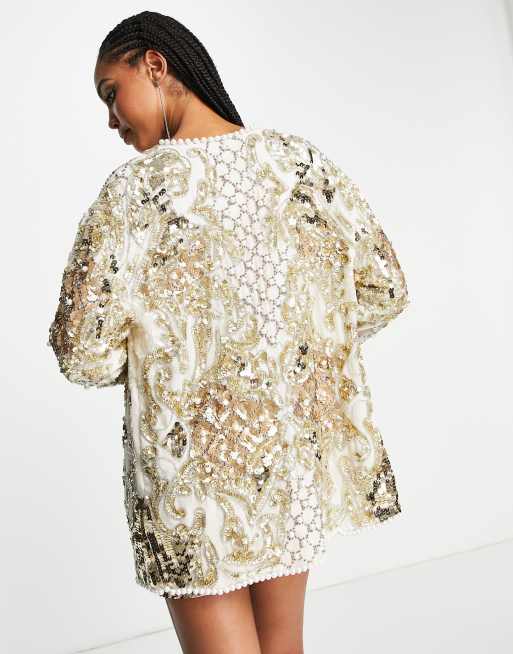 Asos edition mirror hotsell and pearl oversized jacket