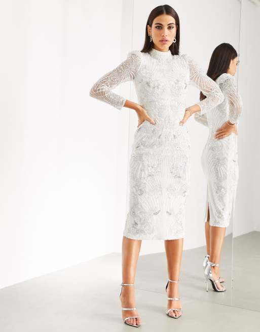 Asos midi hotsell white dress