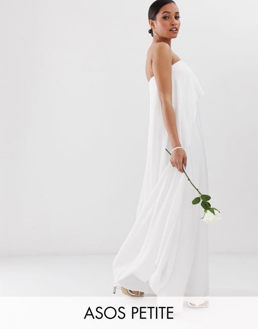 ASOS EDITION Petite Combinaison de mariage avec cape flottante dans le dos