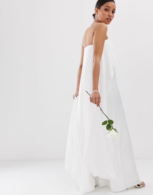 ASOS EDITION Petite Combinaison de mariage avec cape flottante dans le dos