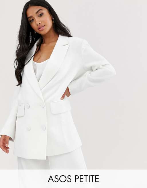 White double hotsell breasted jacket women's