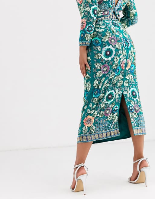 Asos floral pencil skirt sale