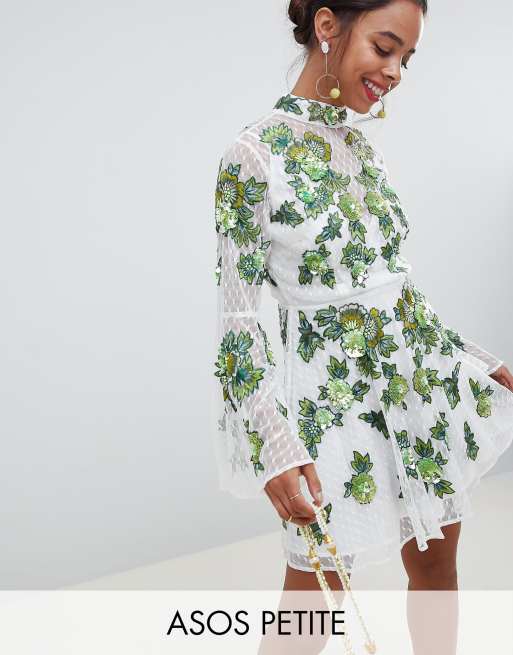 Asos petite embroidered store dress