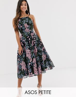 ASOS EDITION Petite halter neck embroidered midi dress | ASOS