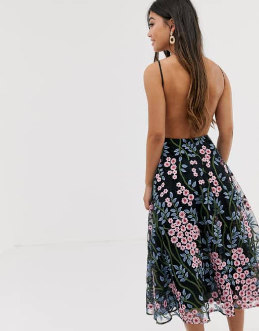 Asos edition petite halter neck embroidered store midi dress