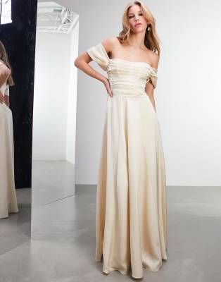 asos champagne bridesmaid dress