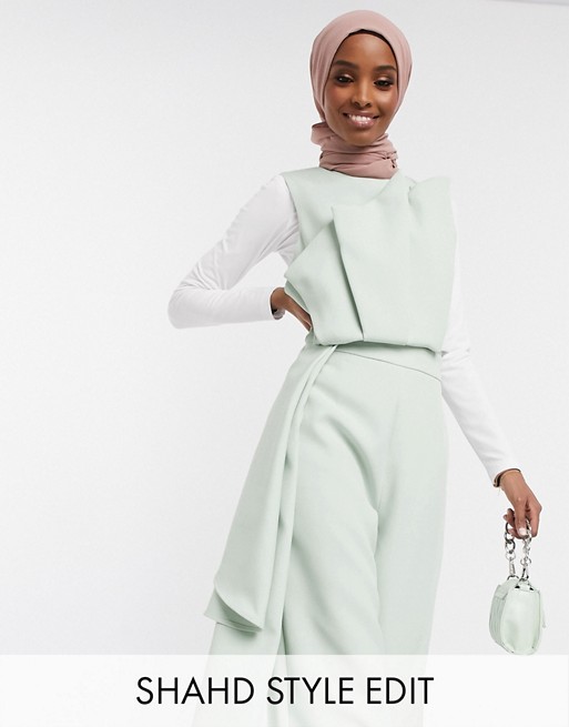 ASOS EDITION pleated top with drape side