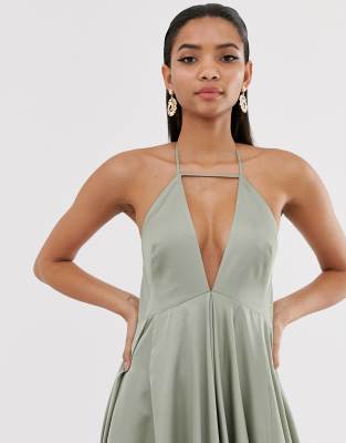 asos plunge cami midi dress