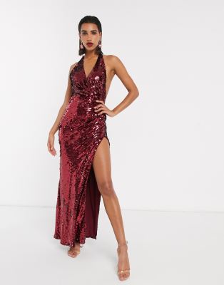 sequin plunge dress