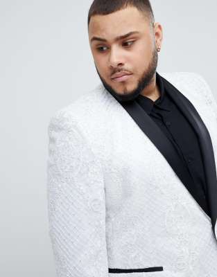 asos white sequin suit