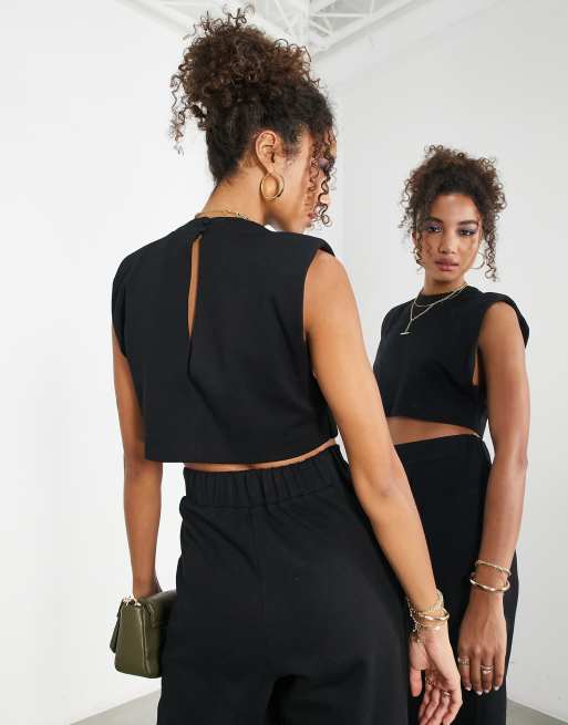 Black formal sale crop top