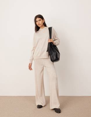 Asos Design Premium Cashmere Blend Knit Wide Leg Pants
