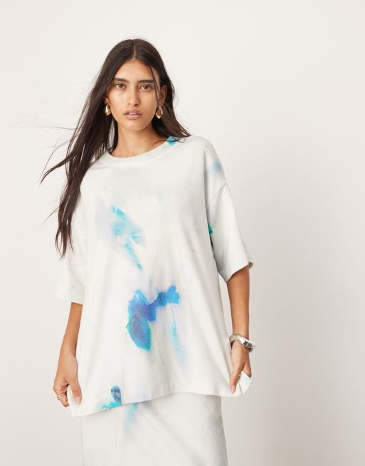 ASOS Edition Premium – Fakturowany T-shirt oversize z grubego dżerseju z rozmazanym wzorem, część zestawu