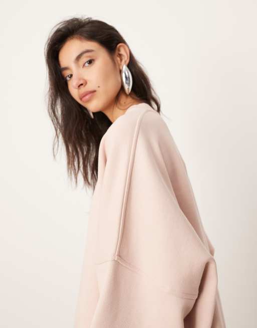 ASOS EDITION premium heavy weight sweatshirt with seam detailing in faded pink ASOS