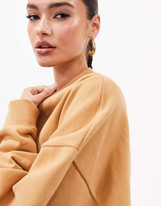 ASOS EDITION premium oversized heavy weight sweatshirt in camel