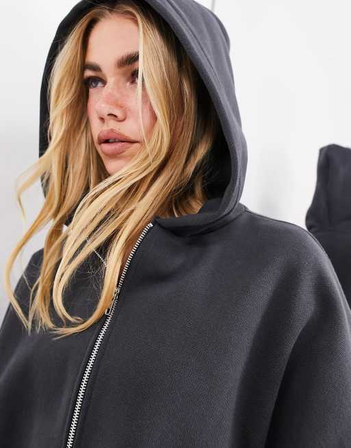 Oversized zip-through hoodie