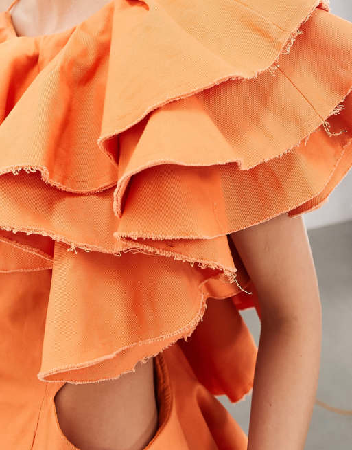 【海外限定】REISSワンピース☆Eden Ruffle Maxi Dress, Orange Buy Reiss Orange Eden Ruffle Detail Maxi Dress from Next
