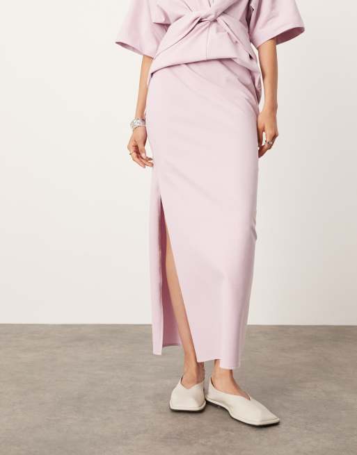 Asos satin maxi skirt with centre front split best sale