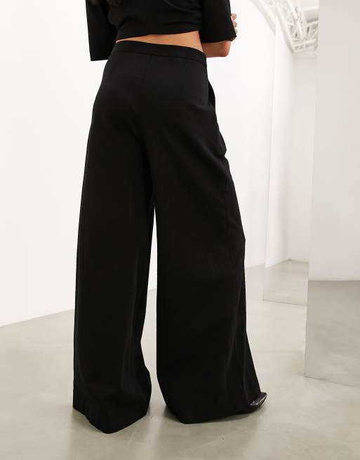 【MODERNIF】Royce semi-wide slacks ASOS EDITION premium textured jersey wide leg pants with