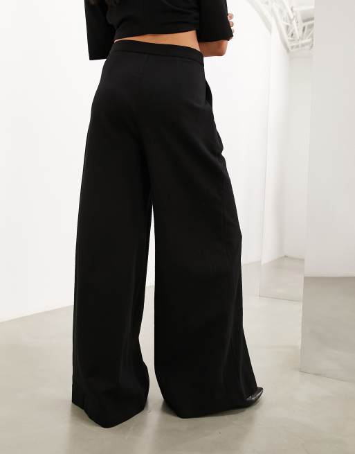 ASOS EDITION premium textured jersey pants in black