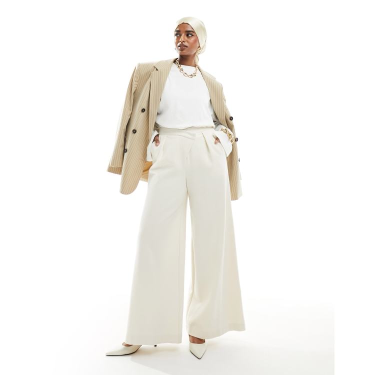 ASOS EDITION wide leg jersey sweatpants in mink