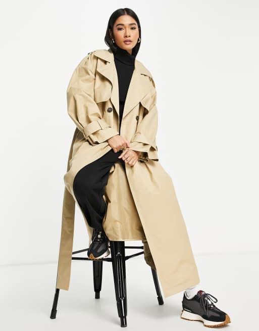 ASOS EDITION – Prochowiec z wiązaniem w kolorze camelowym