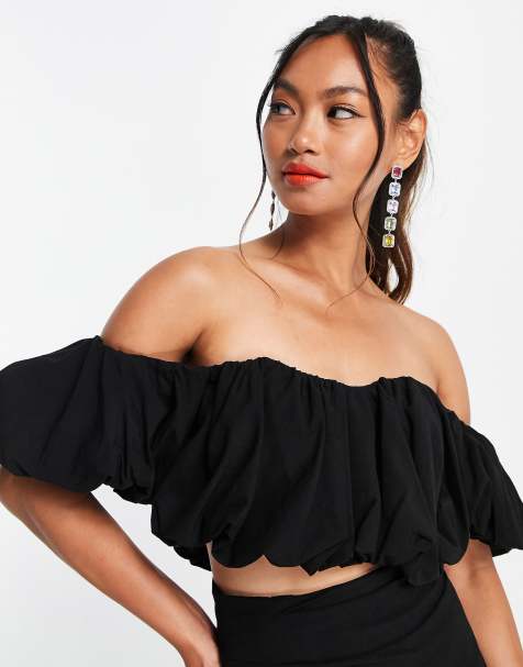 ASOS DESIGN Hourglass velvet corset with one shoulder dobby mesh detail in  black