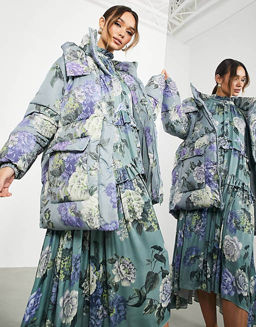 ASOS EDITION puffer jacket in floral print | ASOS