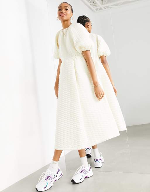 Asos cream midi dress online