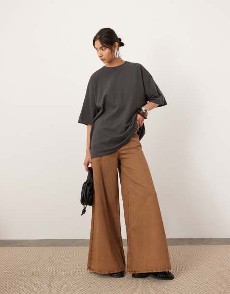 ASOS EDITION - Reece - Højtaljede jeans med vide ben i denim i rustfarvet syrevask - view 1