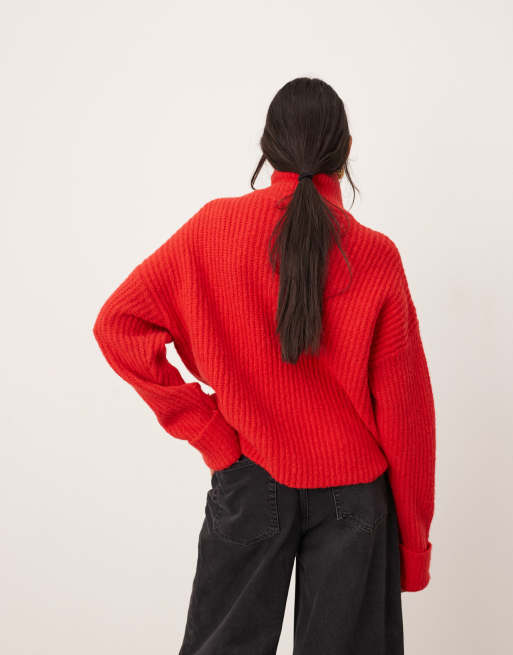 Red half sweater online