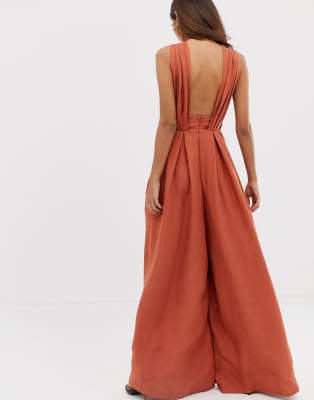 asos orange playsuit