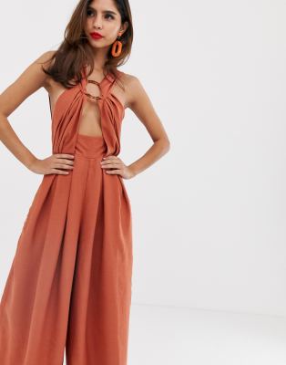 asos orange playsuit