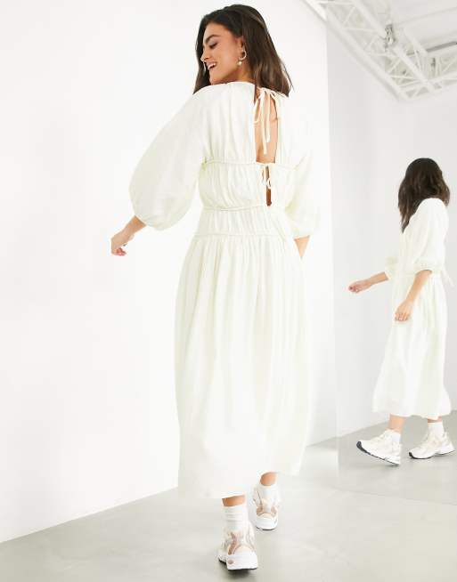 ASOS EDITION - Robe babydoll à coutures apparentes - Crème, 2 de 4