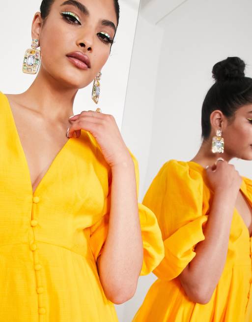 Asos robe jaune sale