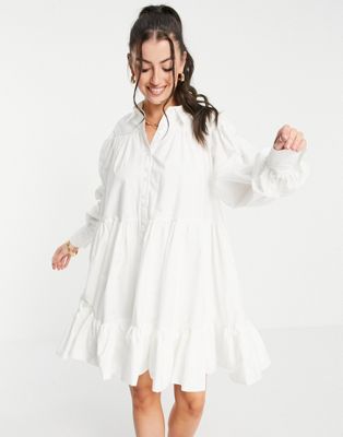 Marques de designers EDITION - Robe chemise trapèze courte et oversize - Blanc