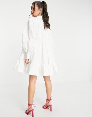 Marques de designers EDITION - Robe chemise trapèze courte et oversize - Blanc
