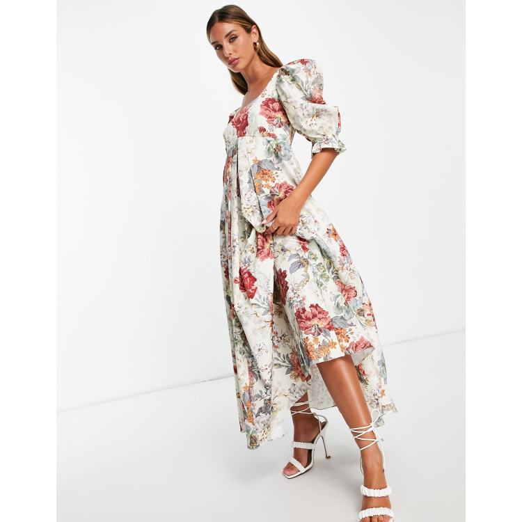 ASOS EDITION Robe coupe empire mi longue avec jupe fluide et