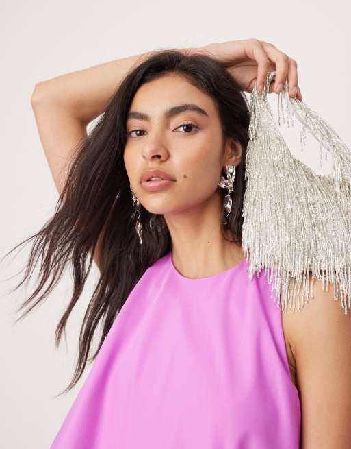 ASOS EDITION - Robe courte bouffante à encolure dégagée - Violet, 2 de 4