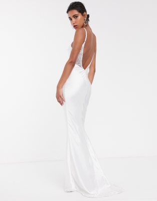 robe satin fine bretelle
