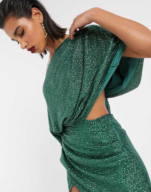 ASOS EDITION - Robe mi-longue asymétrique fluide à sequins, 3 de 4