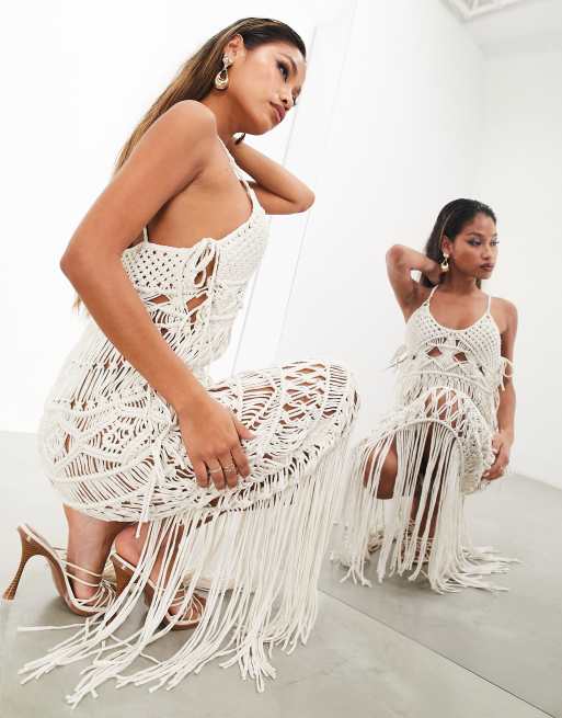 Robe 2025 macramé blanche