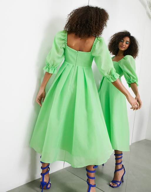 ASOS EDITION Robe mi longue taille empire en organza avec jupe