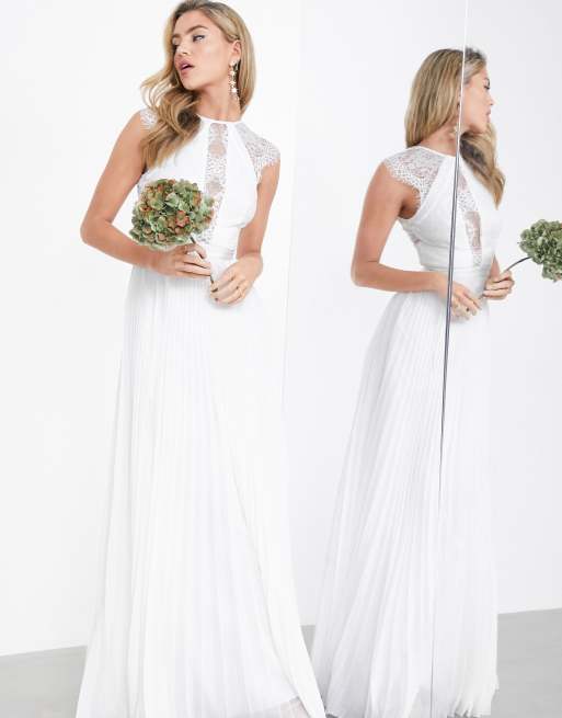 ASOS EDITION - Ruby - Brudekjole med overdel i delikat blonde og plisseret nederdel i elfenben, 4 af 4