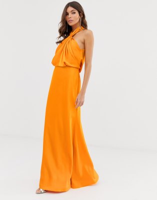 orange maxi dress asos